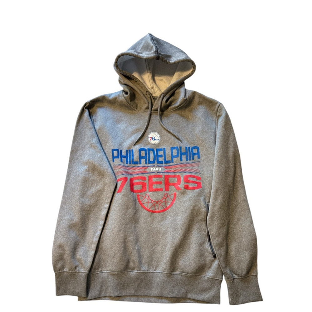 NBA Philadelphia 76ers Hoodie Men’s Size S Gray Graphic Sweatshirt